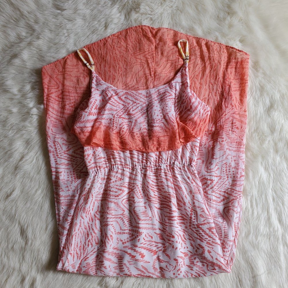 Sanctuary Coral Print High-Low Maxi Dress Size S - Picture 8 of 15